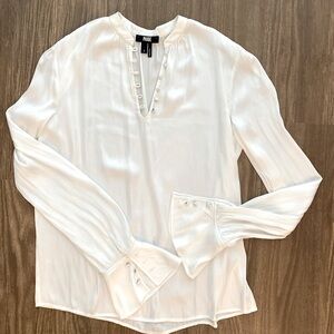 Paige Silk White Long Sleeve Blouse